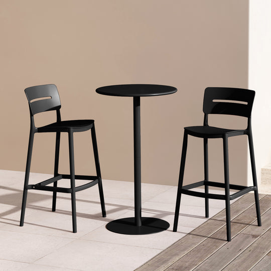 Playa 3-Piece Outdoor Adjustable Round Bar Height Patio Table Dining Set