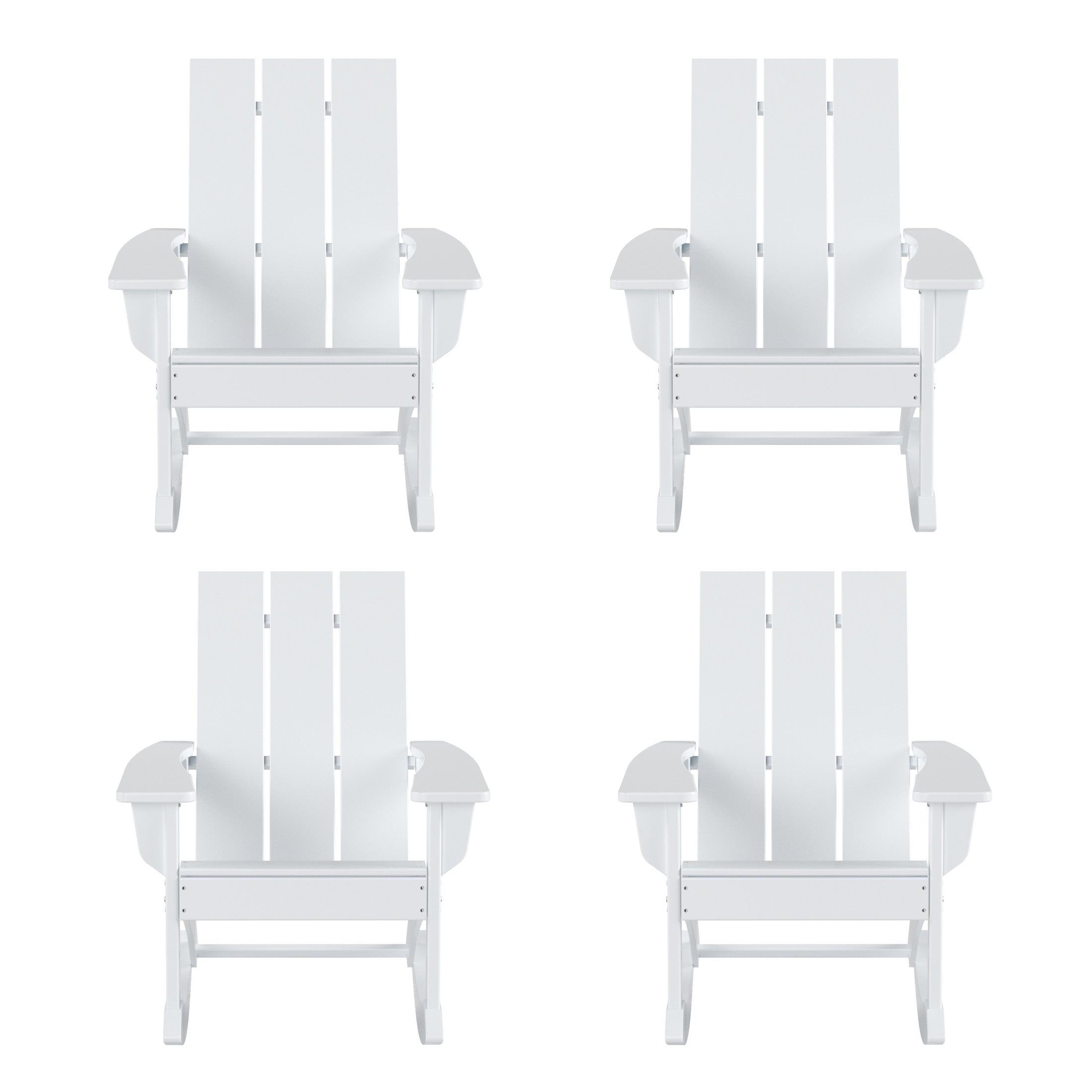 Ashore Outdoor Patio Modern Adirondack Rocking Chair (Set of 4)