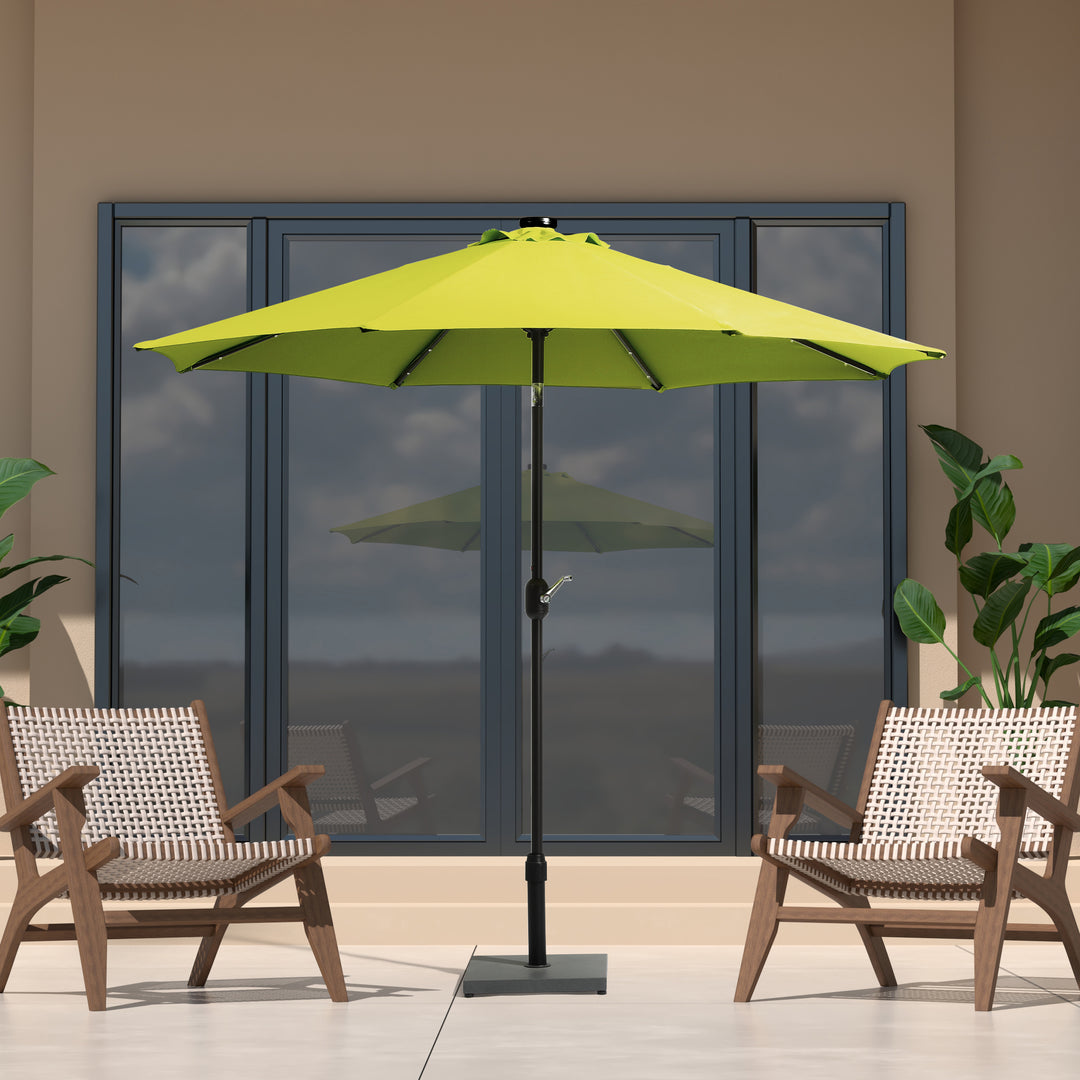 Cyrus 9 ft. Patio Solar Power LED lights Market Umbrella