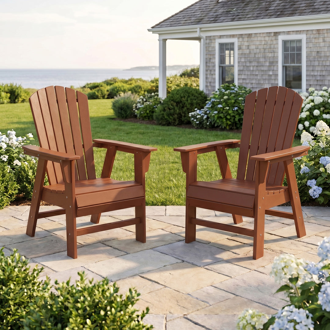 Dylan Outdoor Modern HDPE Adirondack Patio Dining Chairs (Set of 2)