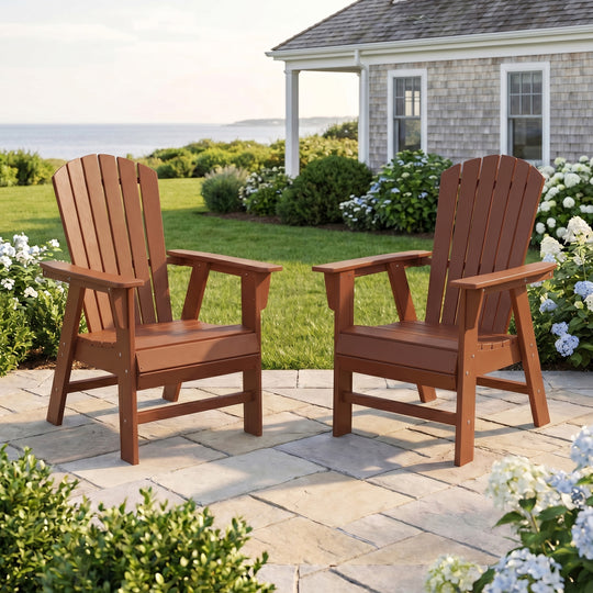 Dylan Outdoor Modern HDPE Adirondack Patio Dining Chairs (Set of 2)