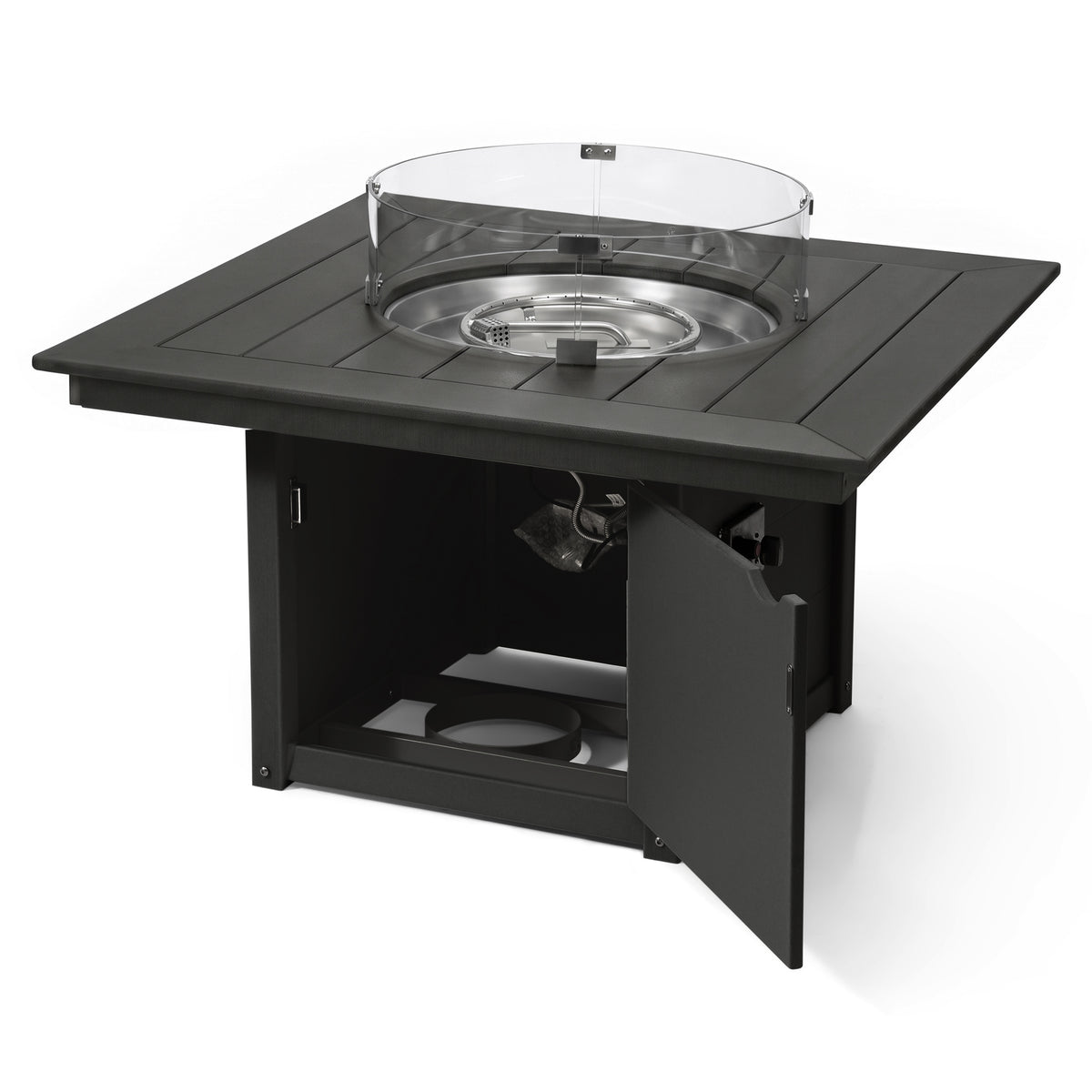 Helios 42" Modern Outdoor Patio Propane Square Fire Pit Table