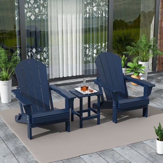 Malibu Westintrends 3-Piece set Outdoor / Patio Poly Adirondack chair set with a side table ( 2 seater )