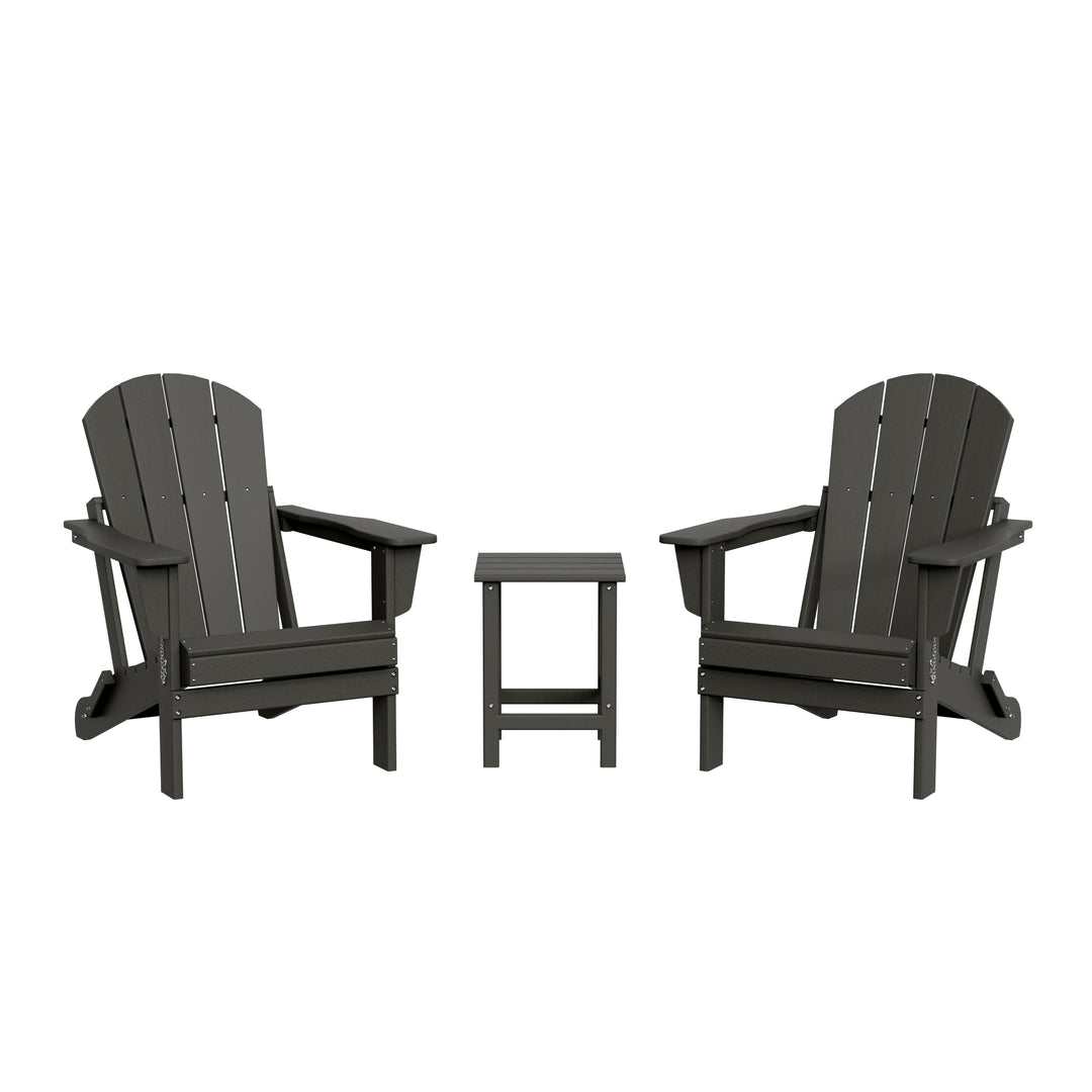 Malibu 3-Piece set Outdoor / Patio Poly Adirondack chair set with a side table ( 2 seater )