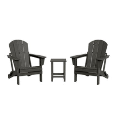 Malibu 3-Piece set Outdoor / Patio Poly Adirondack chair set with a side table ( 2 seater )