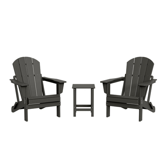 Malibu 3-Piece set Outdoor / Patio Poly Adirondack chair set with a side table ( 2 seater )