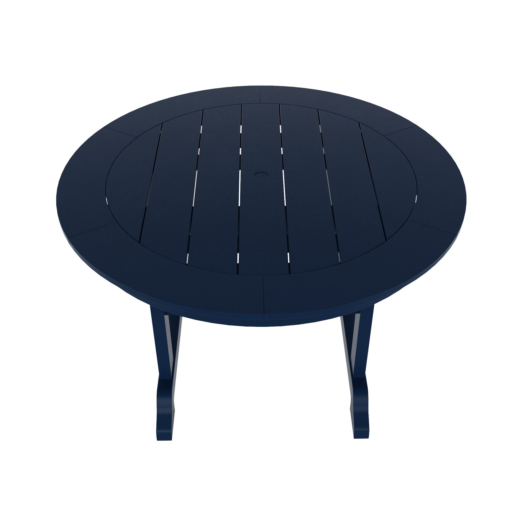 Malibu 5-Piece HDPE Round Patio Dining Table Set with Foldable Chairs