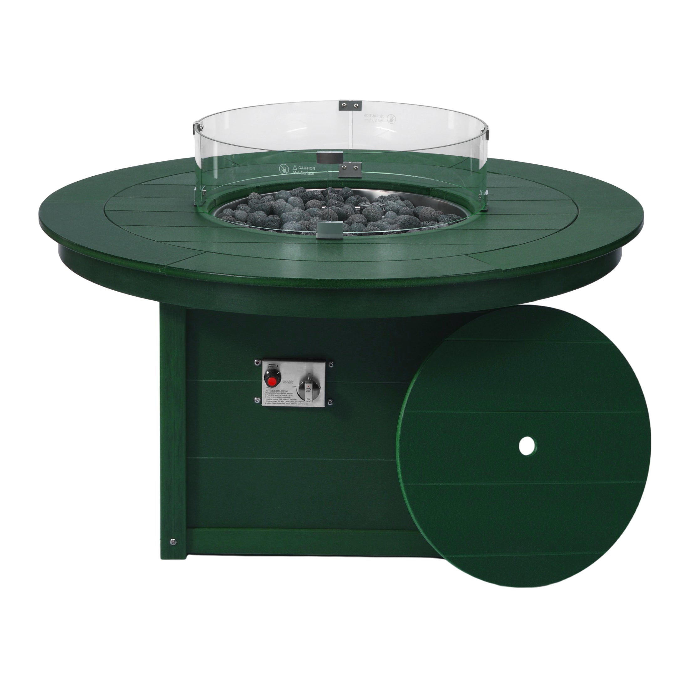 Helios 47" Modern Outdoor 55,000 BTU Patio Propane Round Fire Pit Table