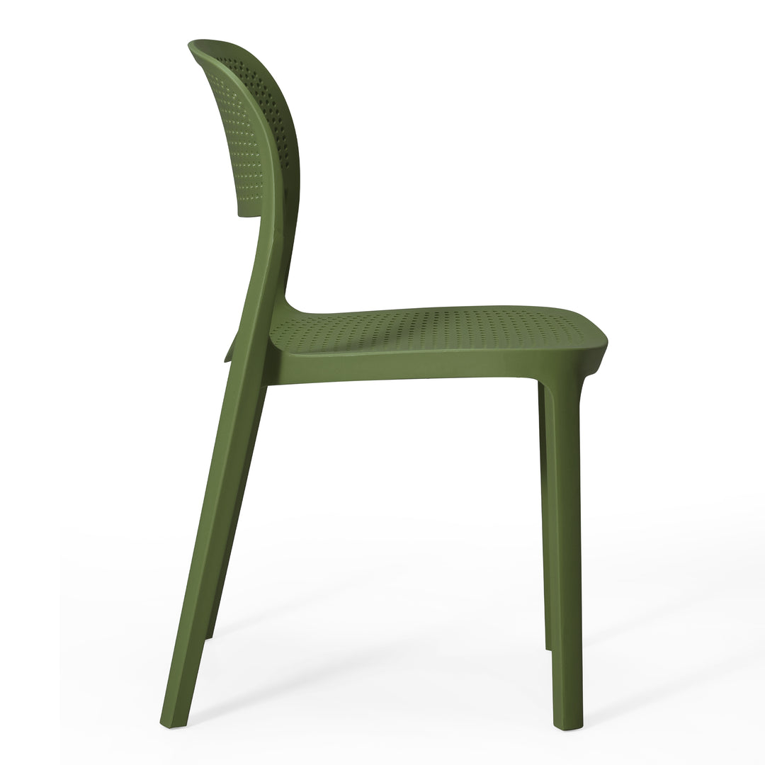 Playa Modern Stackable Plastic Resin Patio Dining Side Chair (Set of 2)