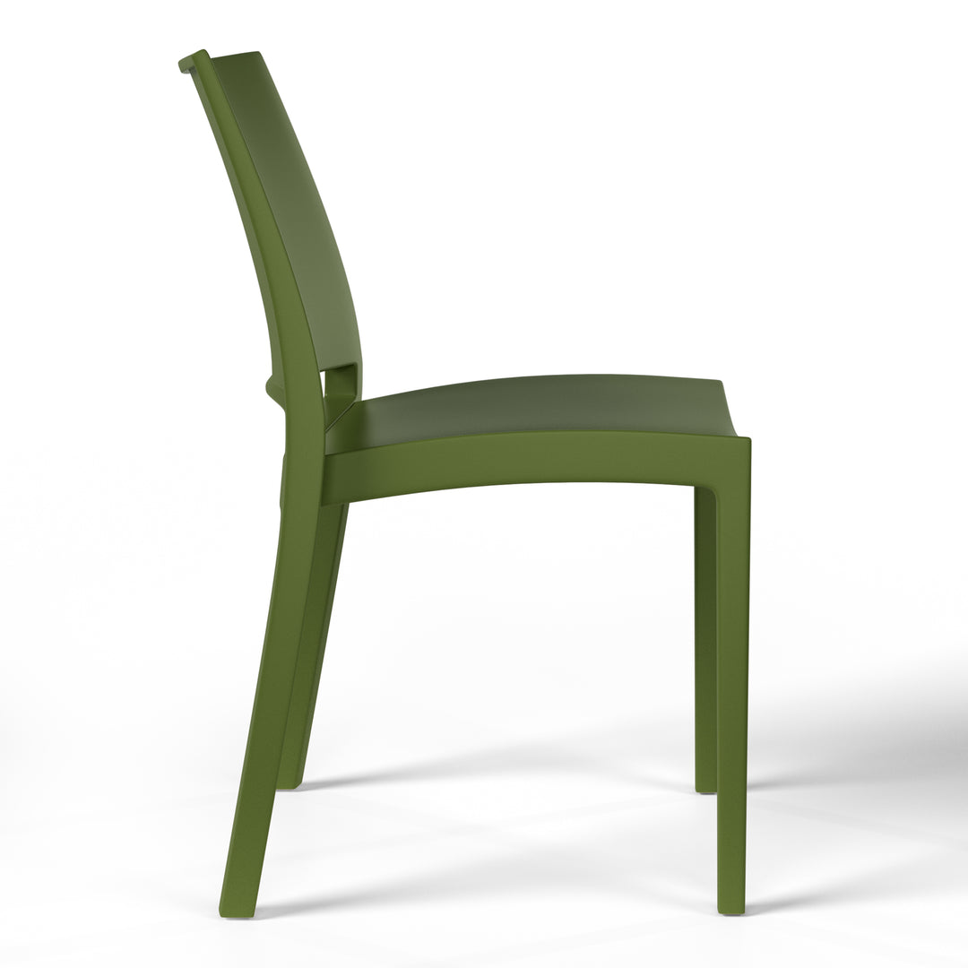 Playa 7-Piece Outdoor Rectangular Metal Patio Dining Table Set With Stackable Resin Patio Side Chairs