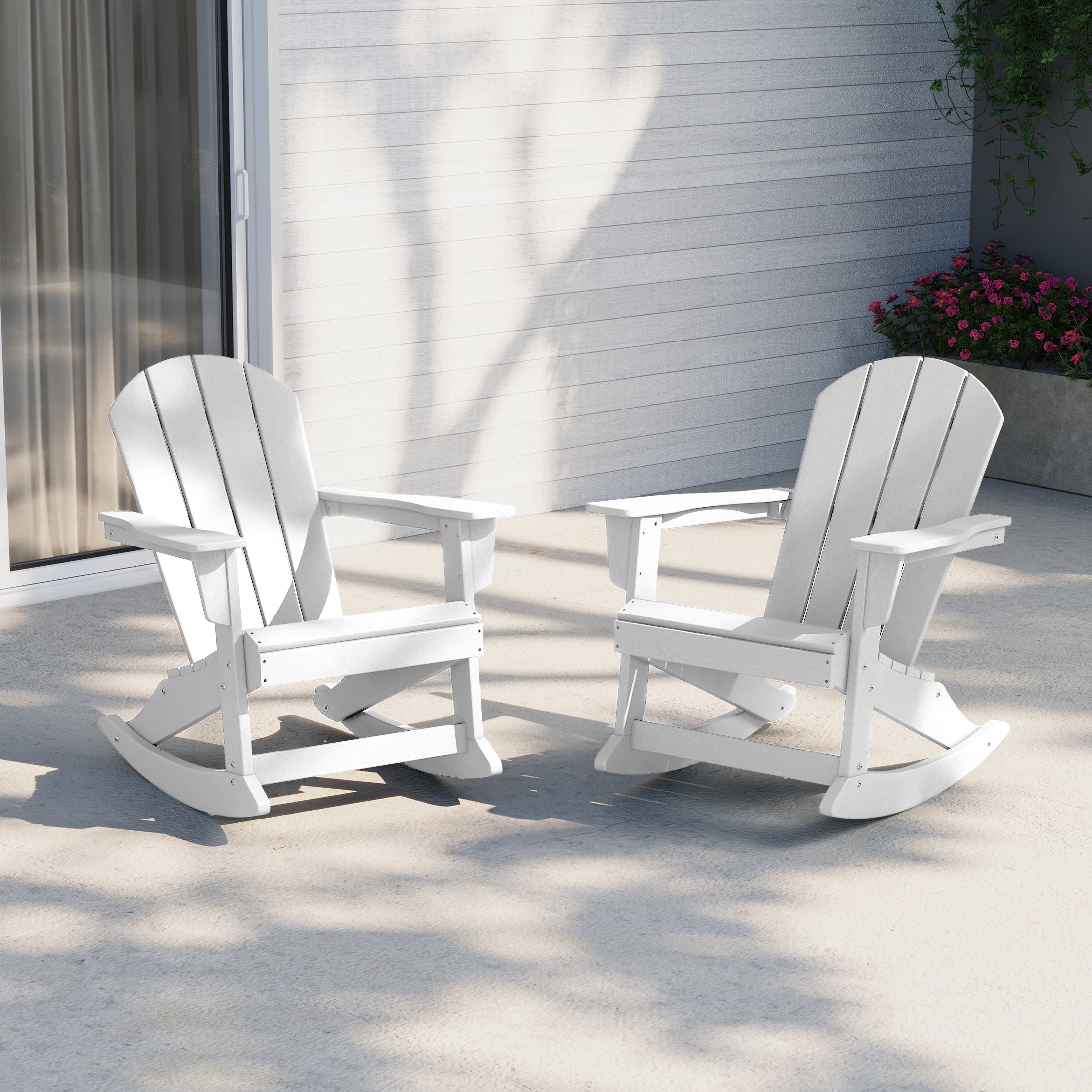 Malibu 2 piece set Outdoor / Patio Poly Adirondack rocking chairs ( Set of 2 )