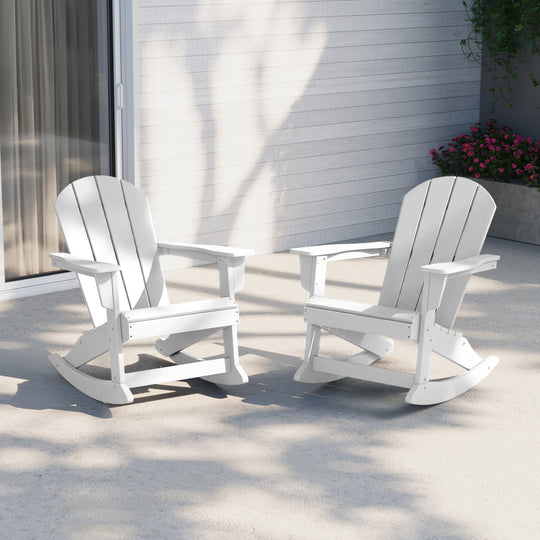 Malibu 2 piece set Outdoor / Patio Poly Adirondack rocking chairs ( 2 seater )
