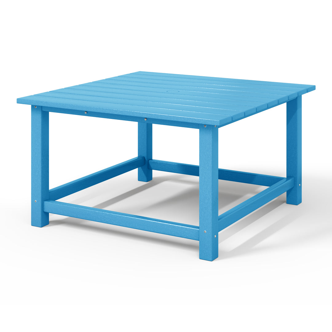 Malibu Low Outdoor HDPE Square Patio Coffee Table