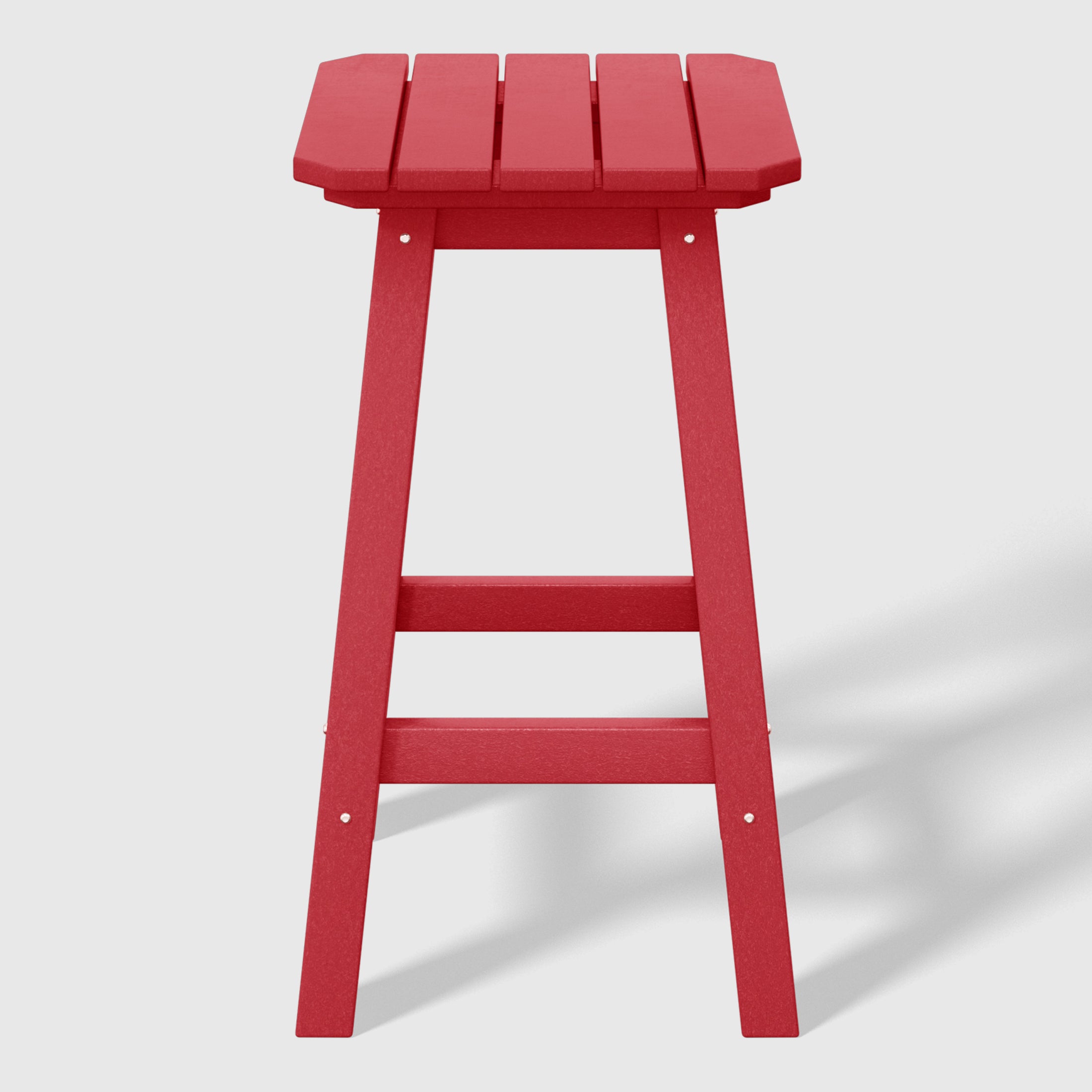 Malibu 24" HDPE Outdoor Patio Counter High Backless Square Bar Stools Set of Three