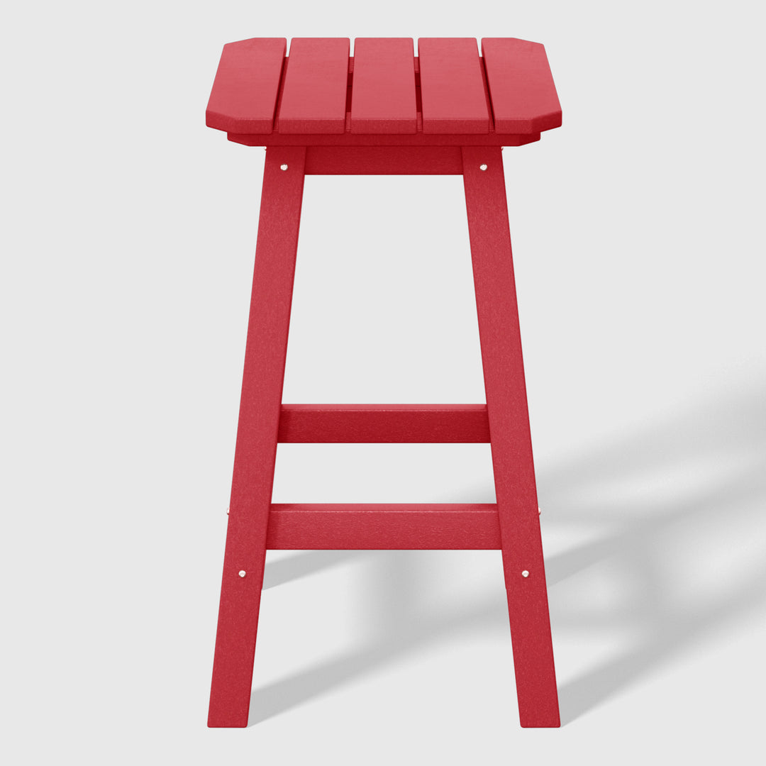 Malibu 24" HDPE Outdoor Patio Counter High Backless Square Bar Stool