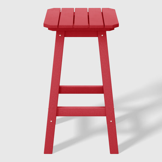 Malibu 24" HDPE Outdoor Patio Counter High Backless Square Bar Stool