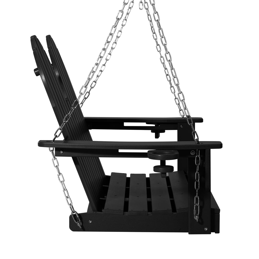 St. Augustine 4ft Outdoor HDPE Poly Farmhouse Hanging Porch Swing With Cup Holders