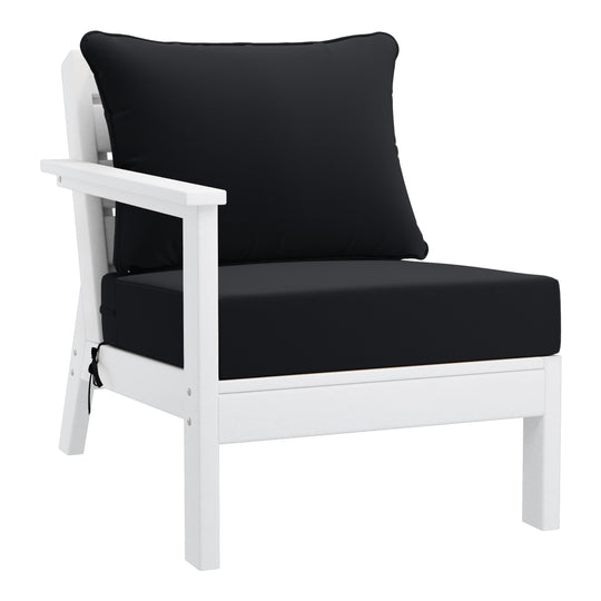 Avalon Outdoor Patio HDPE Sectional Sofa with Patio Cushions