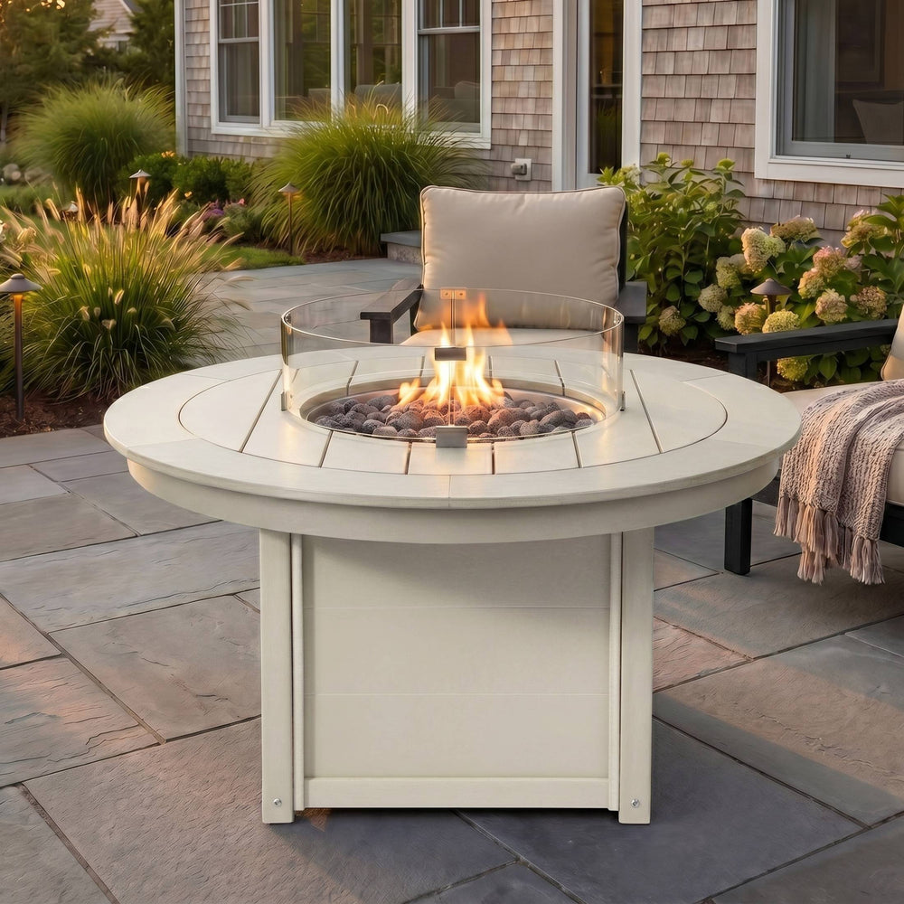 Helios 47" Modern Outdoor 55,000 BTU Patio Propane Round Fire Pit Table