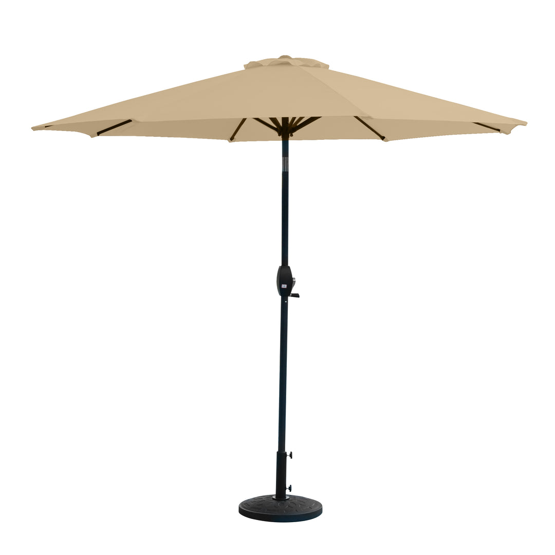 Paolo 9 ft. Market Crank and Tilt Patio Umbrella with Weight Base Kit