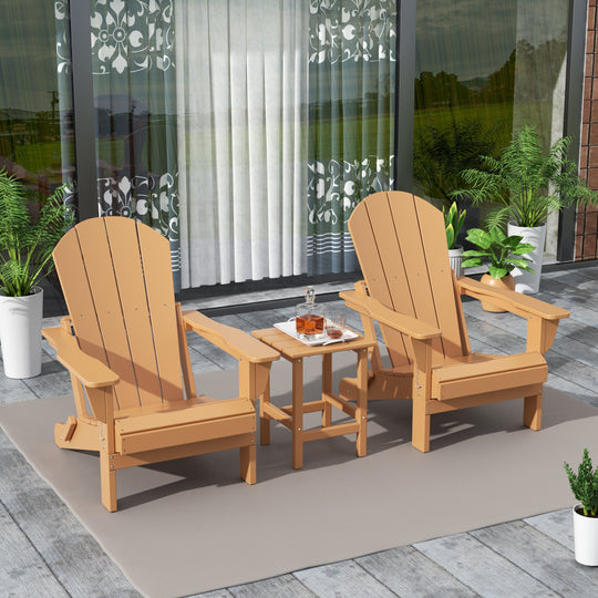 Malibu Westintrends 3-Piece set Outdoor / Patio Poly Adirondack chair set with a side table ( 2 seater )