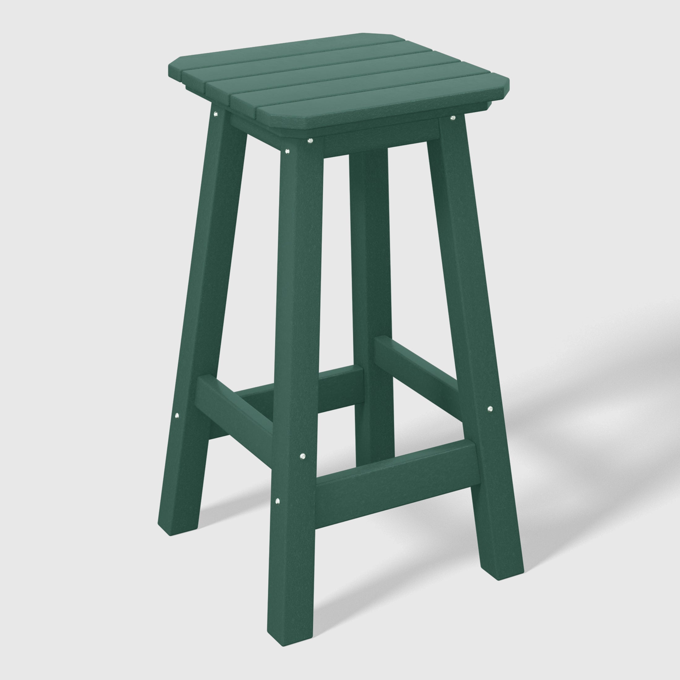 Malibu 24" HDPE Outdoor Patio Counter High Backless Square Bar Stool