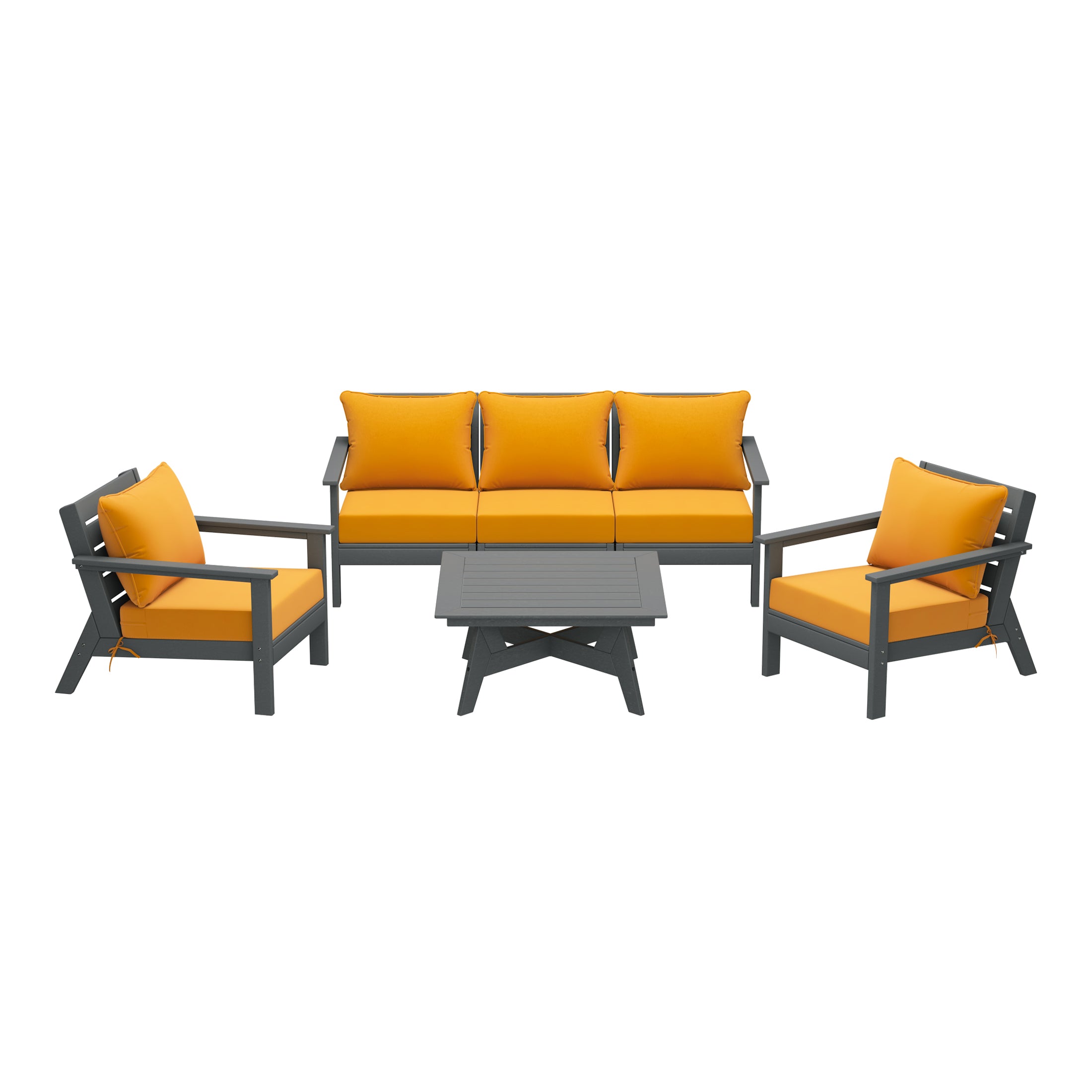 Avalon Outdoor 6-Piece Modular Sectional Patio Furniture Sofa Set in G ...