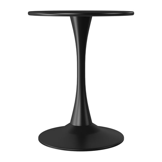 Playa 3-Piece Round Metal Bistro Dining Table Set And Stackable Resin Patio Dining Side Chairs