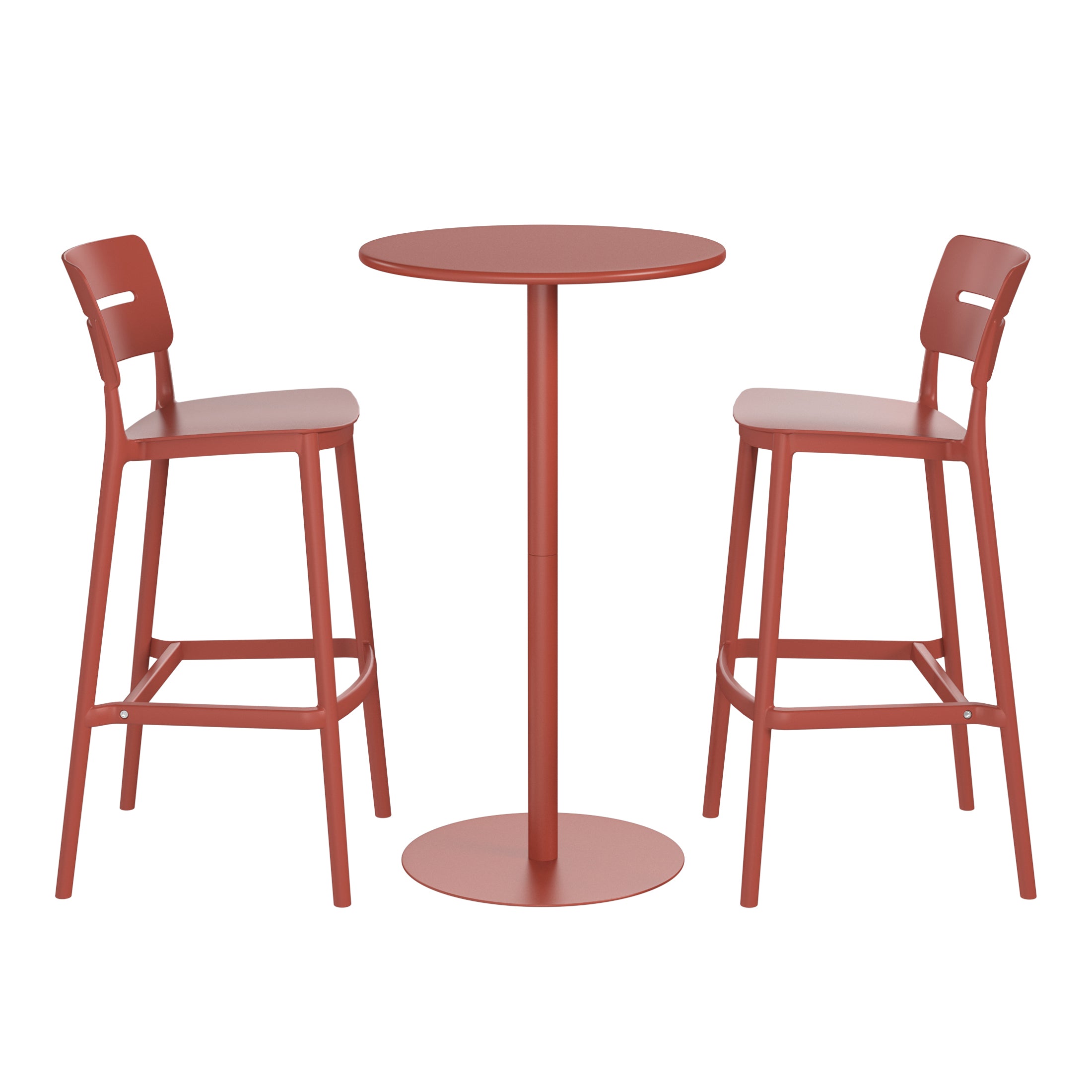 Playa 3-Piece Outdoor Adjustable Round Bar Height Patio Table Dining Set