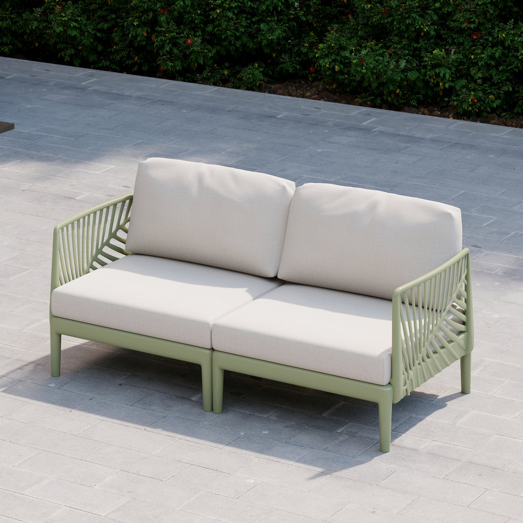 Playa Modern Outdoor Polypropylene Resin Deep Seating Patio Loveseat