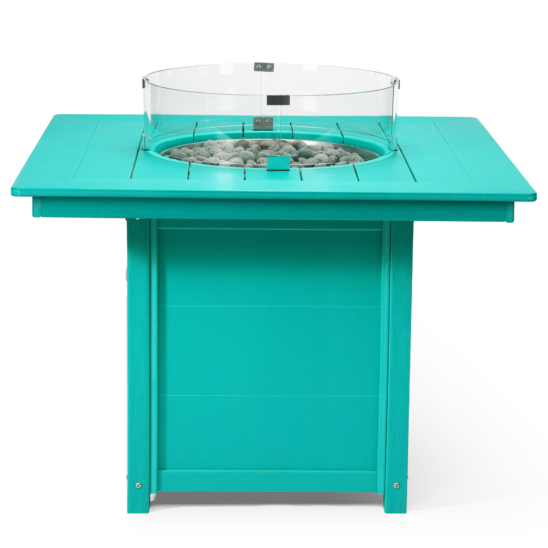 Helios Modern Outdoor Patio Propane 42" Square Fire Pit Table