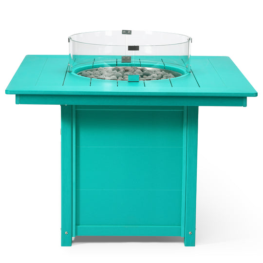Helios Modern Outdoor Patio Propane 42" Square Fire Pit Table