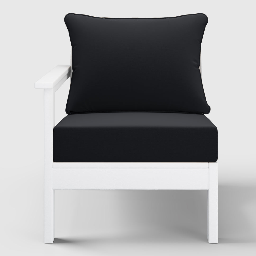 Avalon Outdoor Patio HDPE Left Arm Sectional Corner Club Chair with Patio Cushions