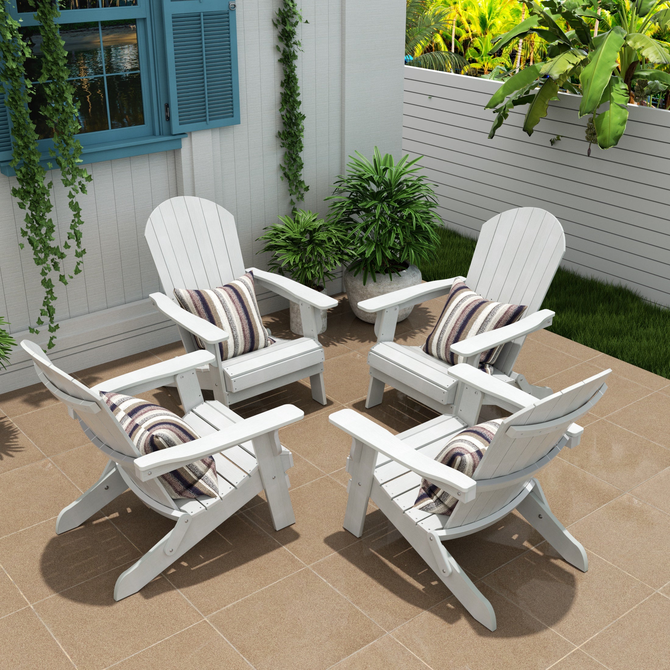 Tuscany Outdoor Folding Adirondack Seashell Chair (Set of 4)