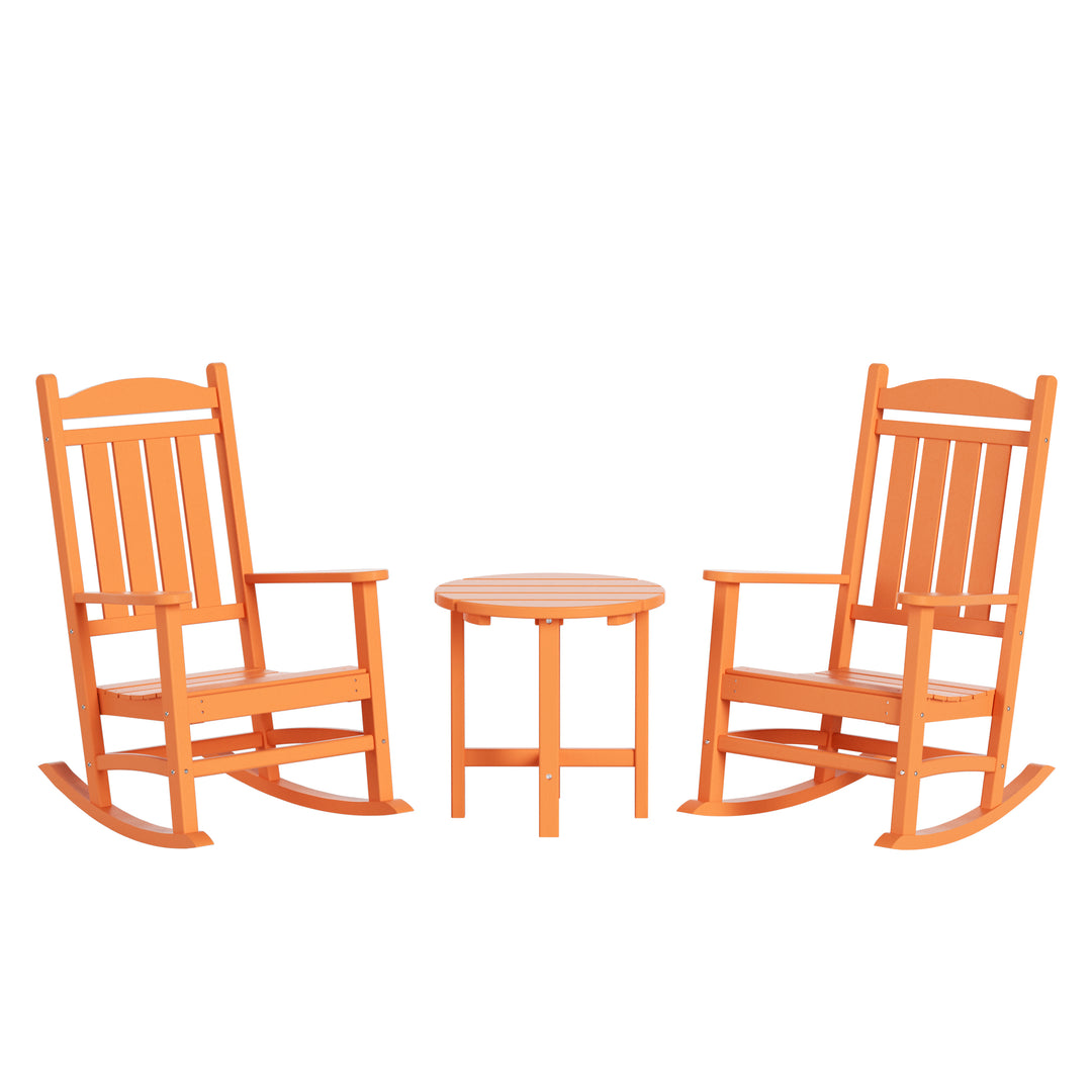 Malibu 3-Piece set Outdoor / Patio rocking chairs with a side table ( 2 seater )