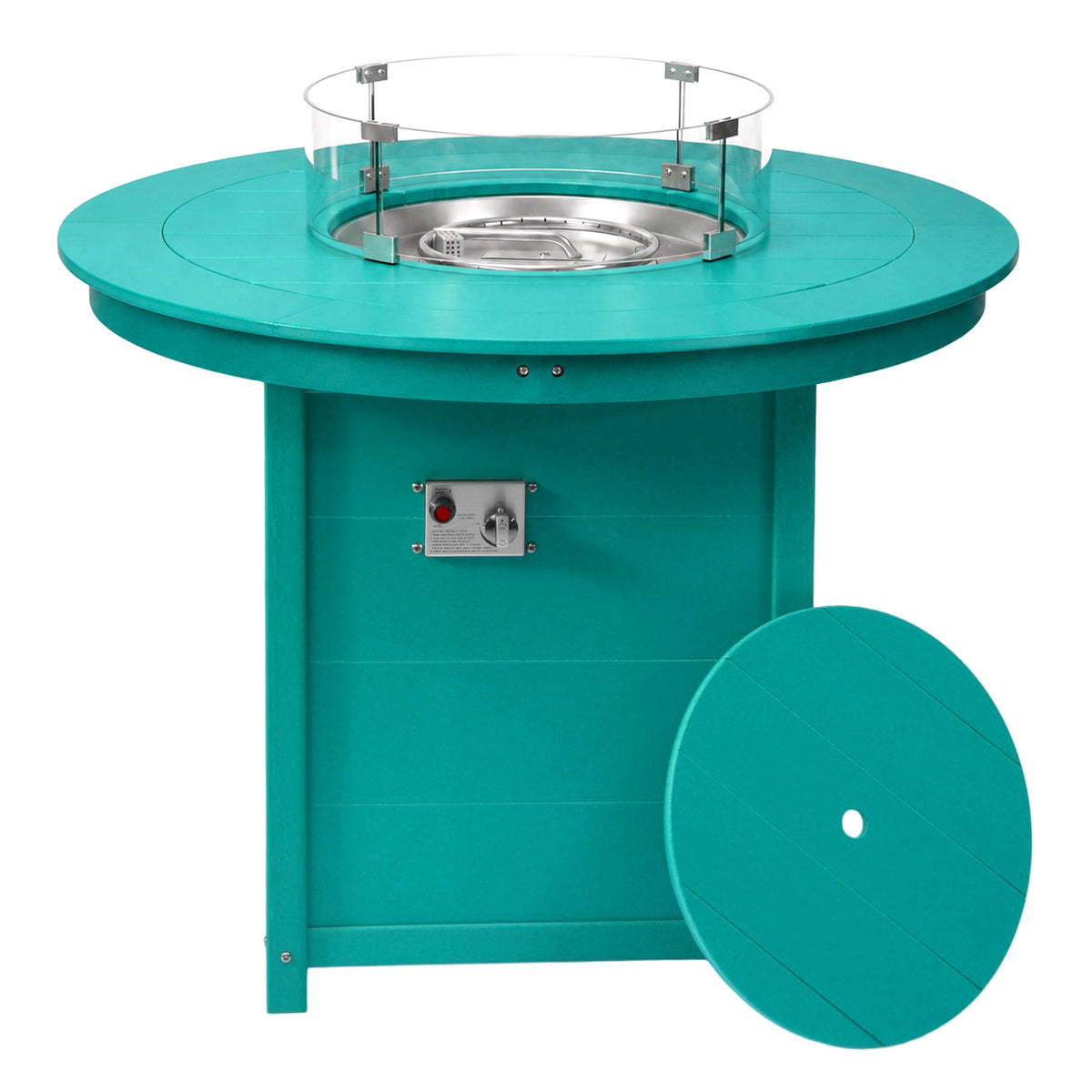 Helios 47" Modern Outdoor Patio Propane Round Counter Height Fire Pit Table