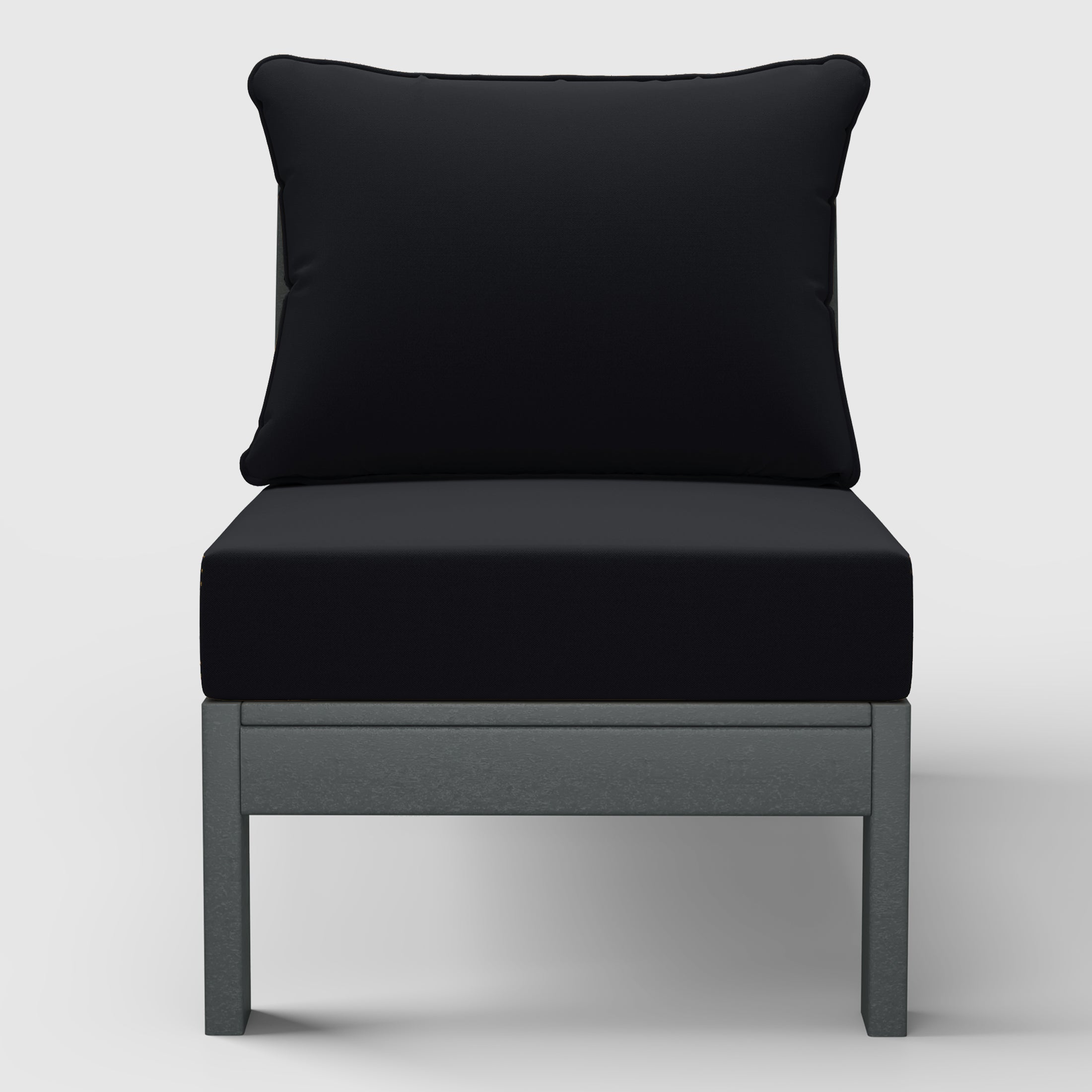 Avalon Outdoor HDPE Deep Seating Modular Armless Patio Chair with Patio Cushions