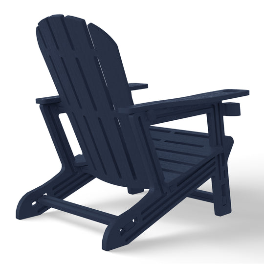 Azura Tool-Free Assembly Outdoor Patio HDPE Plastic Adirondack Chair with Cup Holder