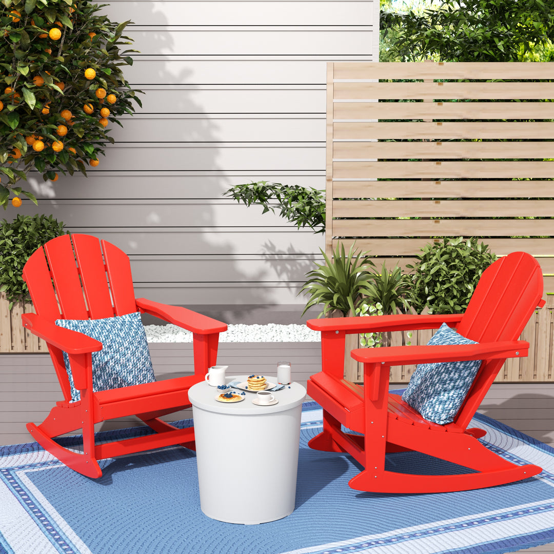 Malibu Westintrends 2 piece set Outdoor / Patio Poly Adirondack rocking chairs ( 2 seater )