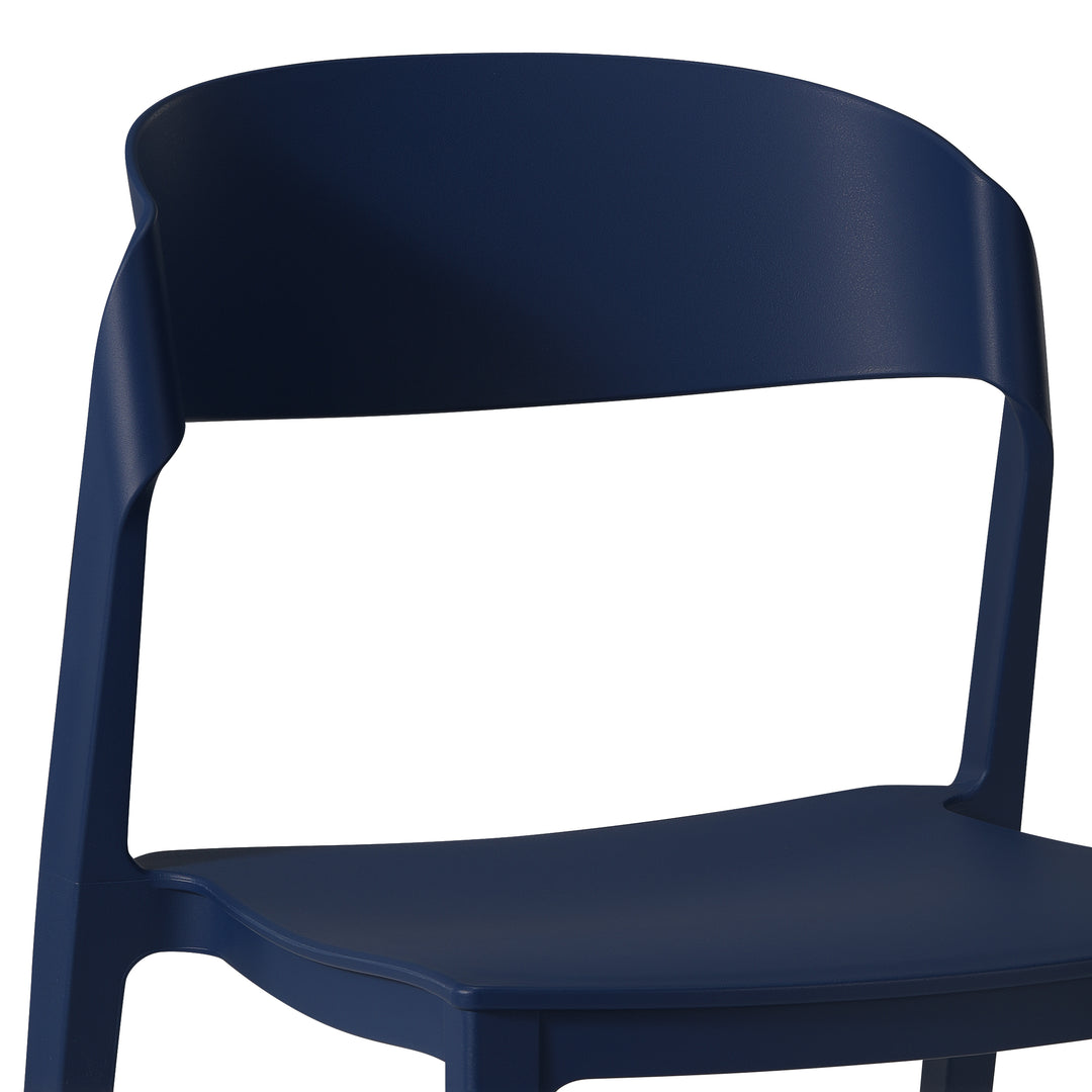 Playa Outdoor Modern Stackable Plastic Patio Bistro Dining Side Chairs (Set of 2)