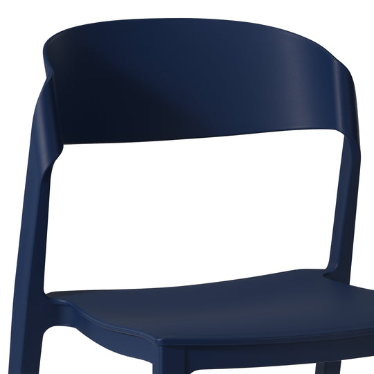 Playa Outdoor Modern Stackable Plastic Patio Bistro Dining Side Chairs (Set of 2)