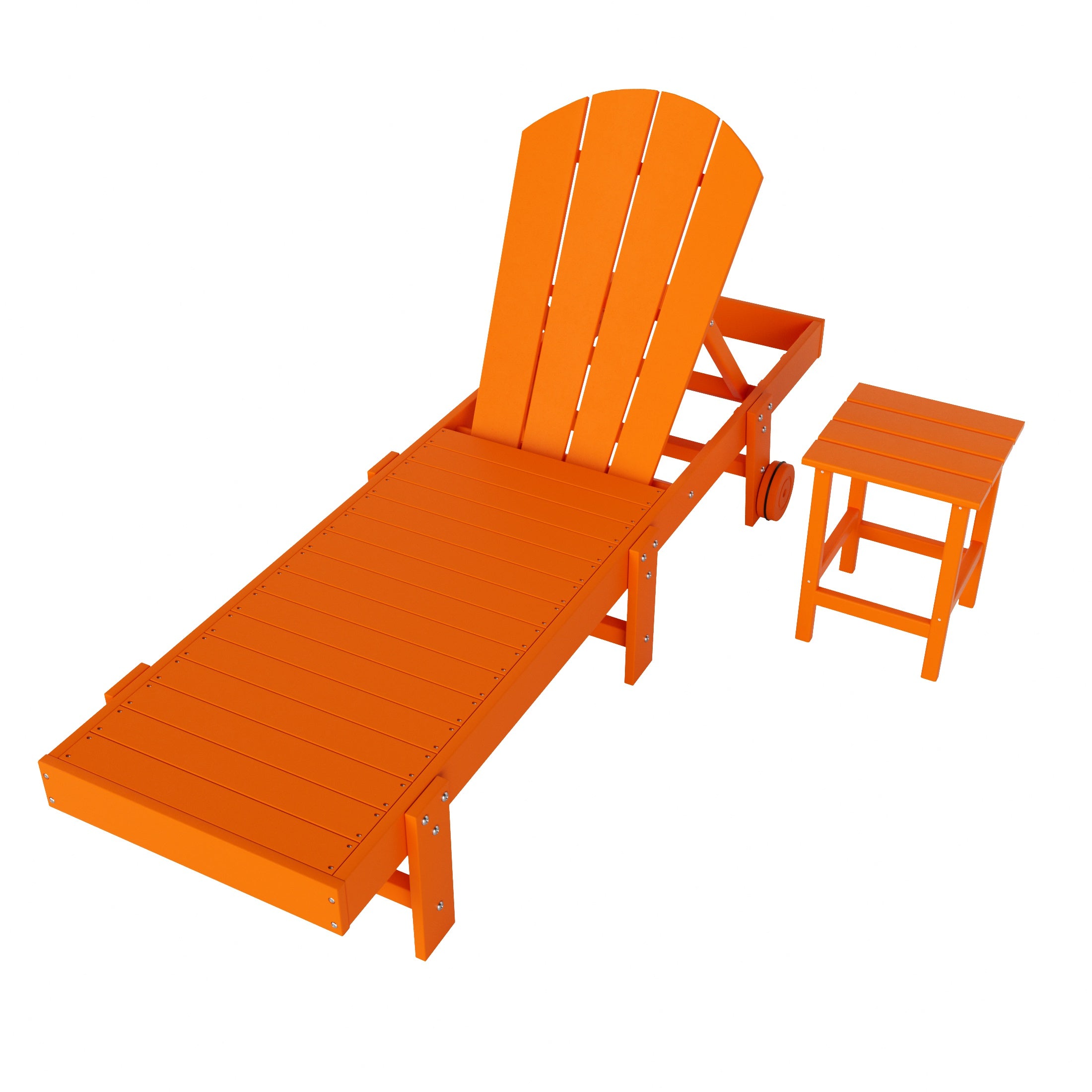 Malibu 2 Piece Adirondack Poly Reclining Chaise Lounge With Wheels
