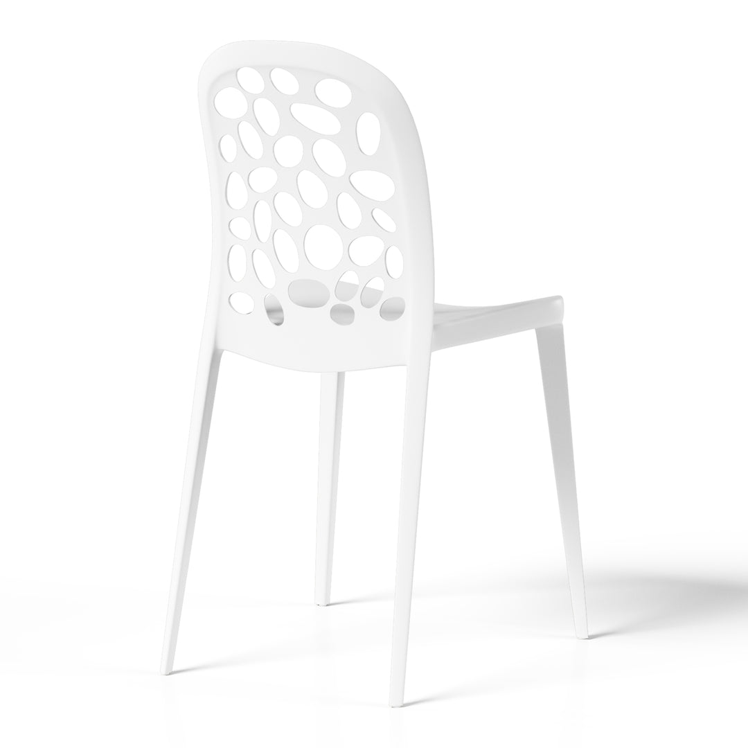 Playa Outdoor Modern Stackable Patio Dining Chairs (Set of 2)