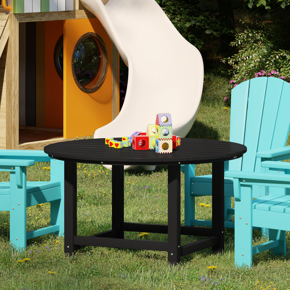 Malibu Kids Outdoor Patio Furniture HDPE 38" Wide Round Dining Table