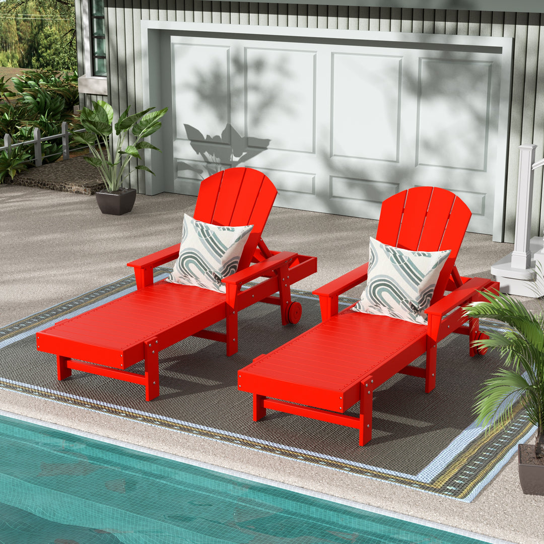 Malibu 2 Piece Reclining Chaise Lounge With Arms & Wheels