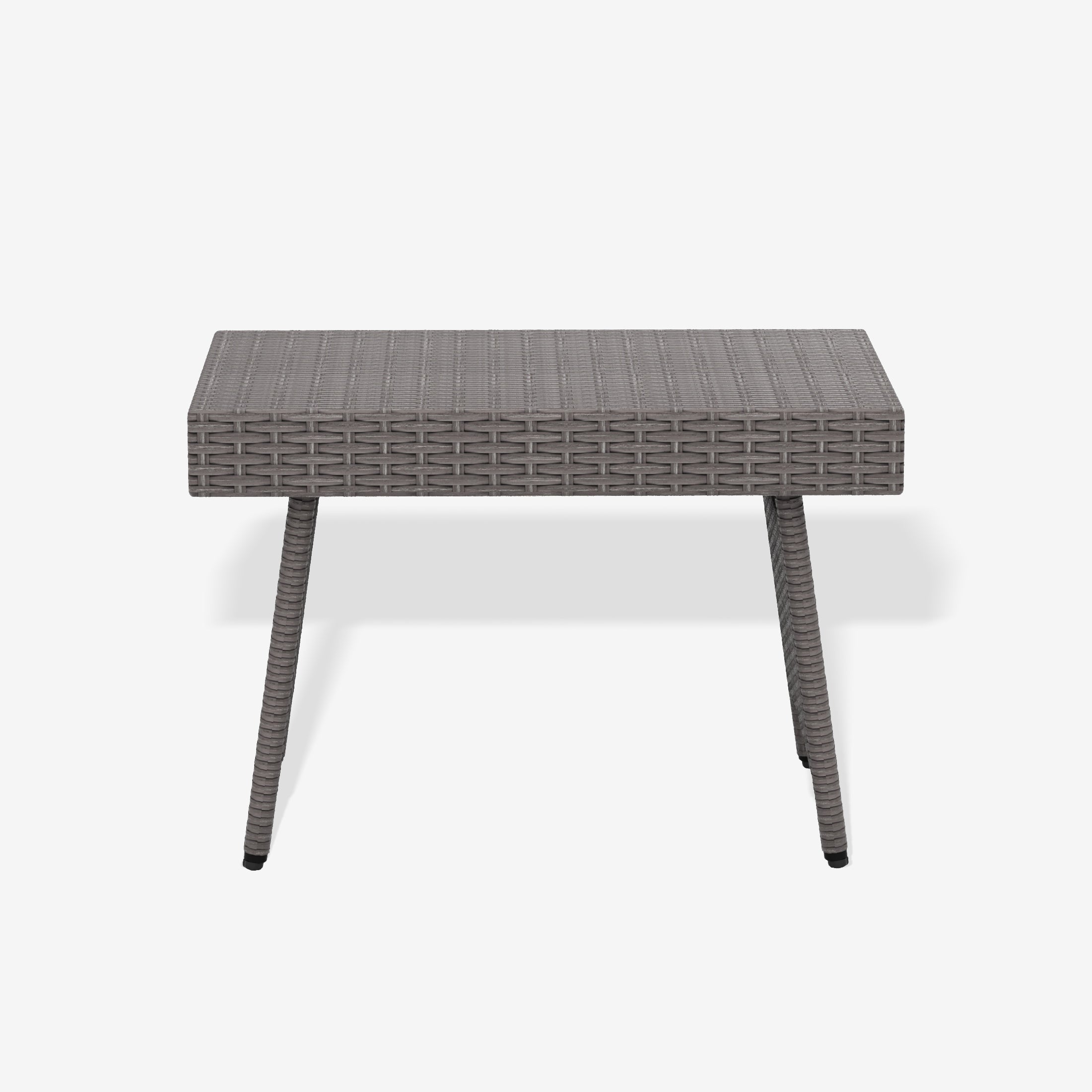 Coastal Plastic Rattan Wicker Outdoor Patio Folding Side Table