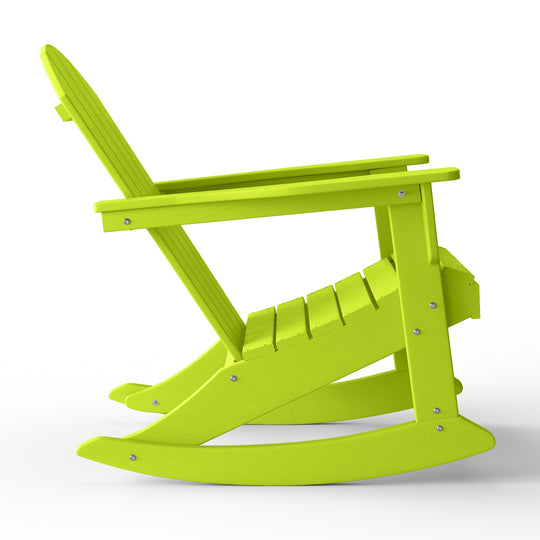 Malibu 3-Piece set Outdoor / Patio Poly Adirondack rocking chairs with a side table ( 2 seater )