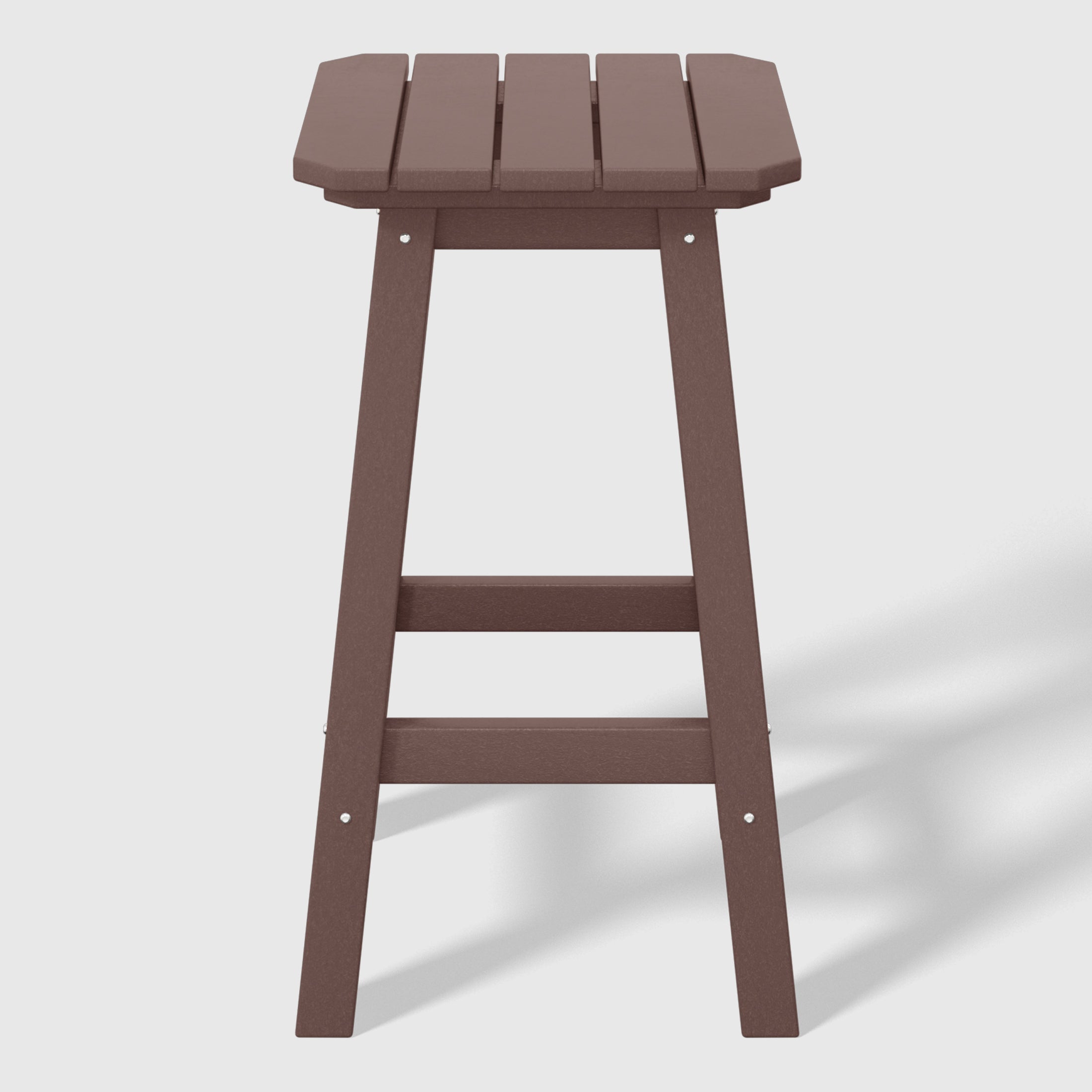 Malibu 24" HDPE Outdoor Patio Counter High Backless Square Bar Stool