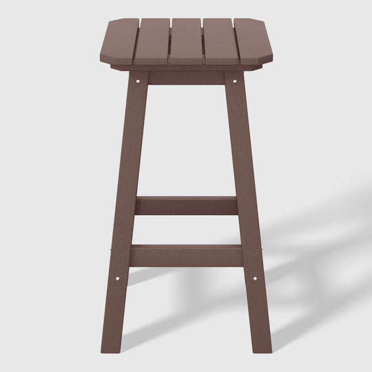 Malibu 24" HDPE Outdoor Patio Counter High Backless Square Bar Stool
