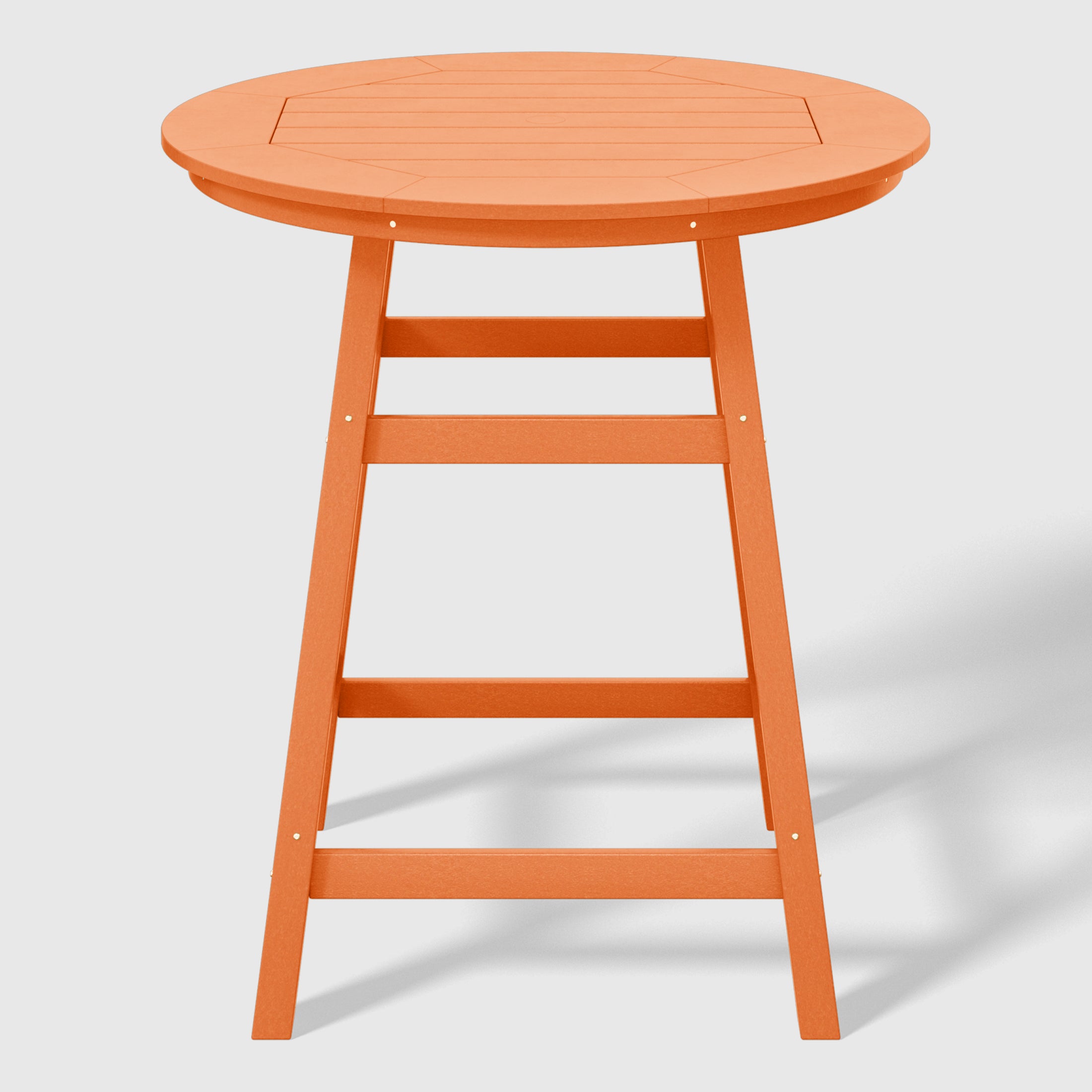 Malibu 5-Piece HDPE Outdoor Patio Dining Bar Bistro Table Set with Counter High Round Bar Stools